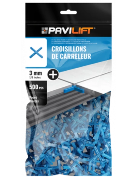 Sachet de 500 croisillons  en "+" 3mm Pavilift - 1