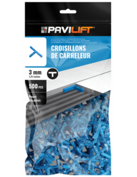 Sachet de 500 croisillons  en "T" 3mm Pavilift - 1