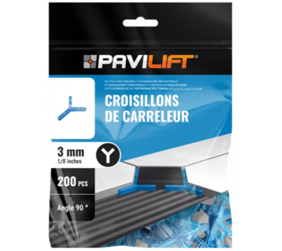 Sachet de 250 croisillons  en "Y 90°" 3mm Pavilift - 1