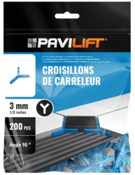 Sachet de 250 croisillons  en "Y 90°" 3mm Pavilift - 1
