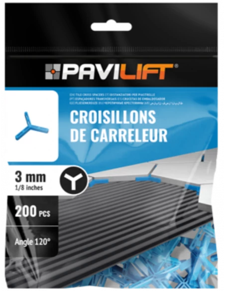 Sachet de 250 croisillons  en "Y 120°" 3mm Pavilift - 1