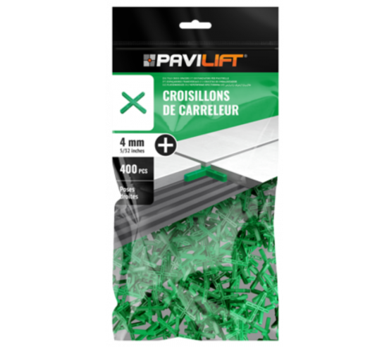 Sachet de 400 croisillons  en "+" 4mm Pavilift - 1