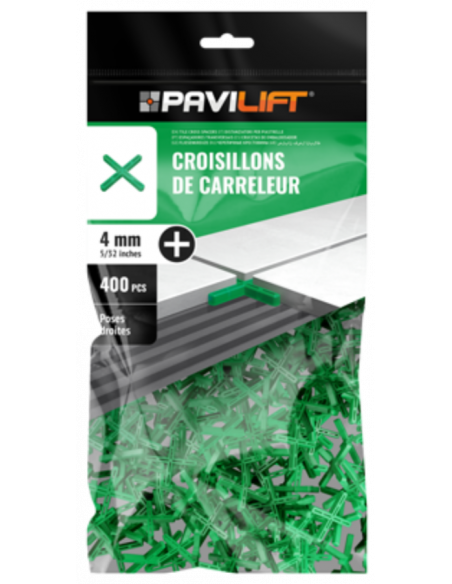 Sachet de 400 croisillons  en "+" 4mm Pavilift - 1