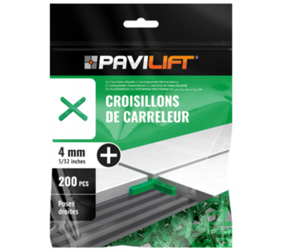 Sachet de 200 croisillons  en "+" 4mm Pavilift - 1