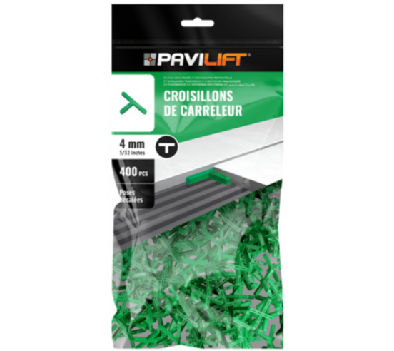 Sachet de 400 croisillons  en "T" 4mm Pavilift - 1