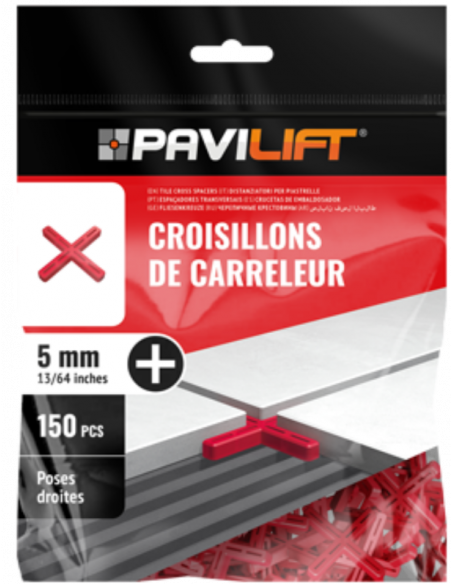 Sachet de 150 croisillons  en "+" 5mm Pavilift - 1