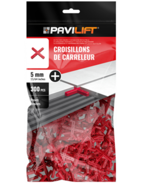 Sachet de 300 croisillons  en "+" 5mm Pavilift - 1