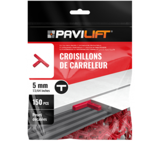 Sachet de 150 croisillons  en "T" 5mm Pavilift - 1