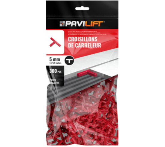 Sachet de 300 croisillons  en "T" 5mm Pavilift - 1
