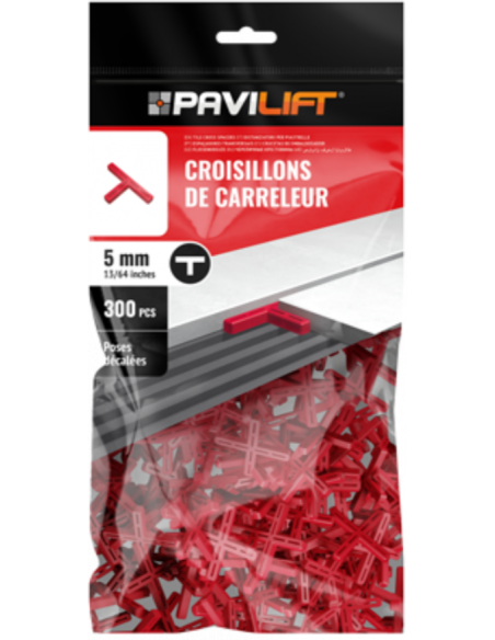 Sachet de 300 croisillons  en "T" 5mm Pavilift - 1