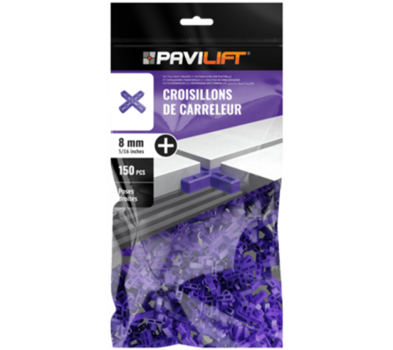 Sachet de 150 croisillons  en "+" 8mm Pavilift - 1