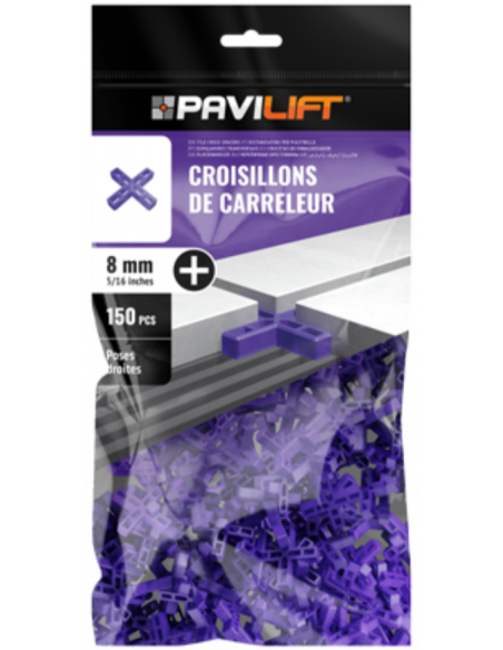 Sachet de 150 croisillons  en "+" 8mm Pavilift - 1