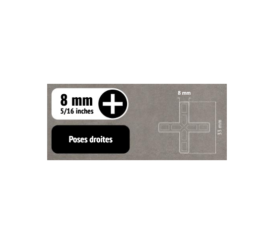 Sachet de 150 croisillons  en "+" 8mm Pavilift - 3