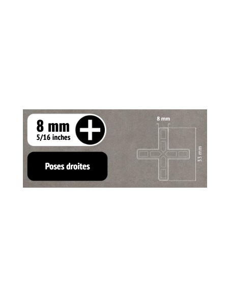 Sachet de 150 croisillons  en "+" 8mm Pavilift - 3