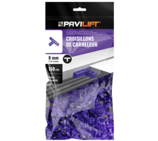 Sachet de 150 croisillons  en "T" 8mm Pavilift - 1