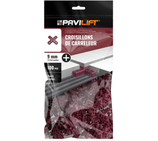 Sachet de 100 croisillons  en "+" 9mm Pavilift - 1