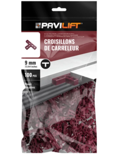 Sachet de 100 croisillons  en "T" 9mm Pavilift - 1