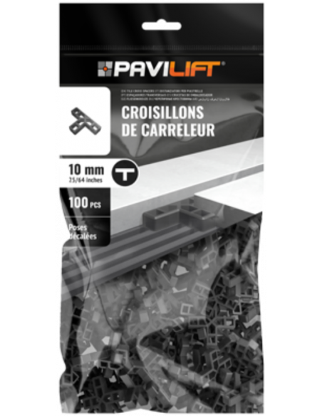 Sachet de 100 croisillons  en "T" 10mm Pavilift - 1
