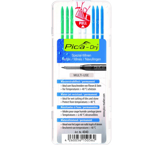 Pica-Dry 8x mines de rechange 4040 ( Vert, Blanc, Bleu ) PICA - 1
