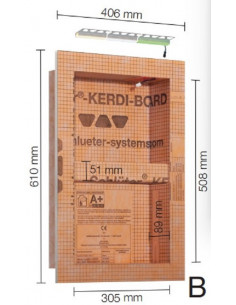 Kit niche avec éclairage Led - Kerdi Board NLT 305 x 508 x 89 mm SCHLUTER - 1