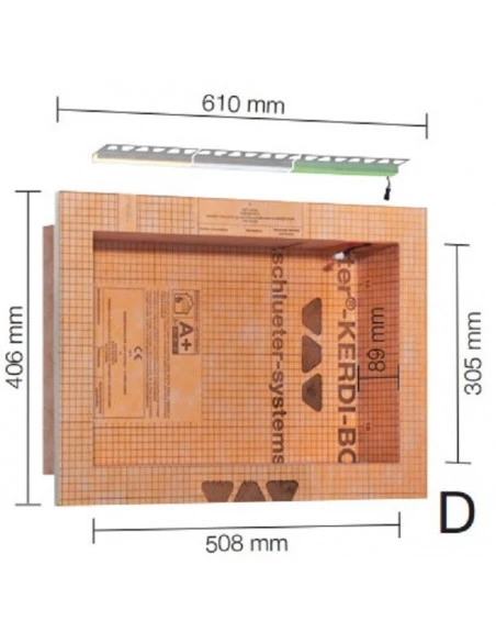 Kit niche avec éclairage Led - Kerdi Board NLT 508 x 305 x 89 mm SCHLUTER - 1