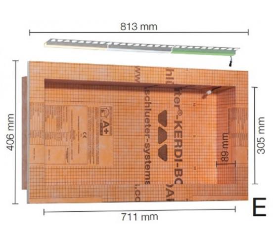Kit niche avec éclairage Led - Kerdi Board NLT 711 x 305 x 89 mm SCHLUTER - 1
