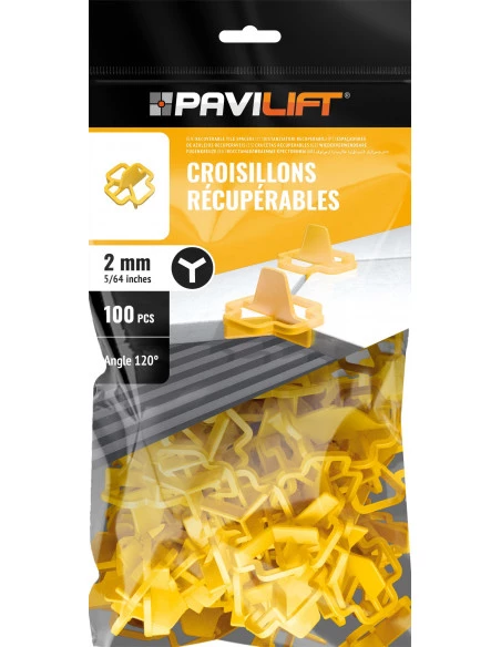 100 Croisillons récupérables "Y" 120° 2mm Pavilift - 1