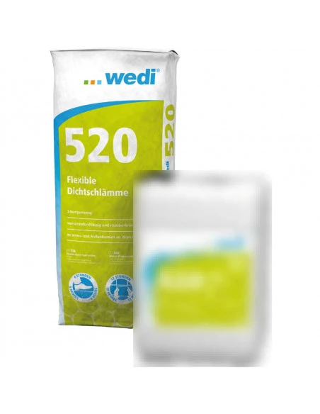 Enduit d'étanchéité flexible 520 bicomposant composant A 20kg WEDI - 1