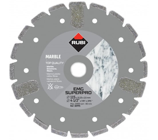 Disque diamant marbre ÉLECTRODÉPOSÉ - EMG RUBI - 1