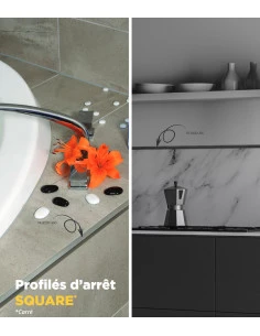 Profilé d'arrêt SQUARE 10mm Alu Brillant 2m50 Mat Inter - 1 2