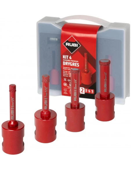 KIT 4 Trépans diamantés Mini Drygres Premium RUBI - 1