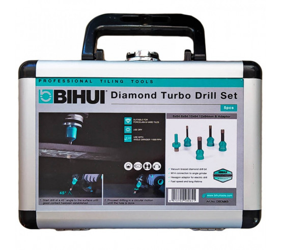 Coffret de trépan mini (M14), diamètres 6, 8, 10, 12 et adaptateur hexagonal - 1