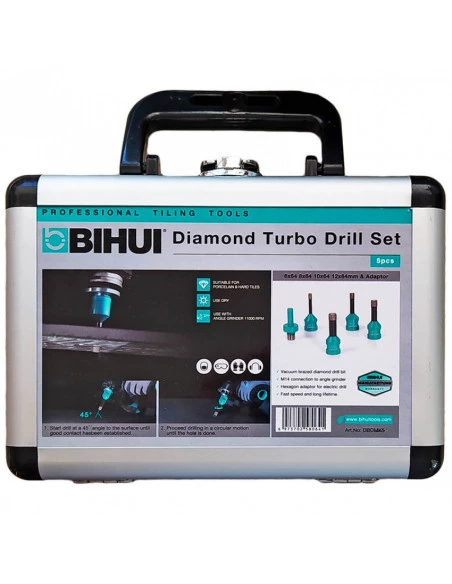 Coffret de trépan mini (M14), diamètres 6, 8, 10, 12 et adaptateur hexagonal - 1