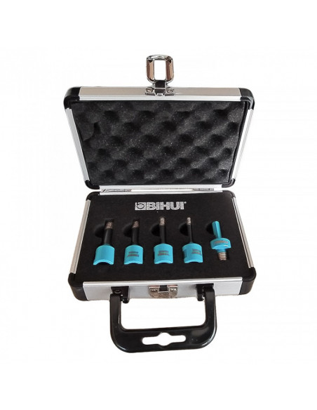 Coffret de trépan mini (M14), diamètres 6, 8, 10, 12 et adaptateur hexagonal - 2
