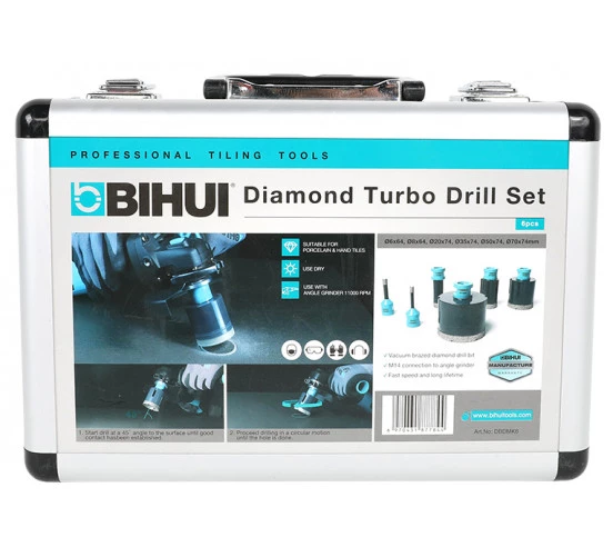 Coffret de trépans diamantés maxi (M14), diamètres 6, 8, 20, 35, 50, 70 - 2