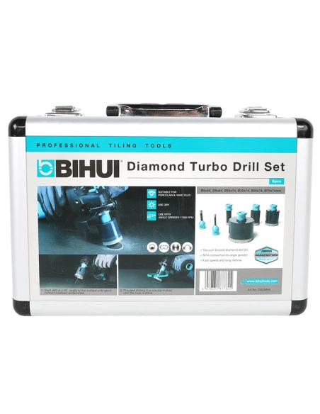 Coffret de trépans diamantés maxi (M14), diamètres 6, 8, 20, 35, 50, 70 - 2